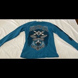 South Pole Graphic Rib-Knit Long Sleeve Shirt